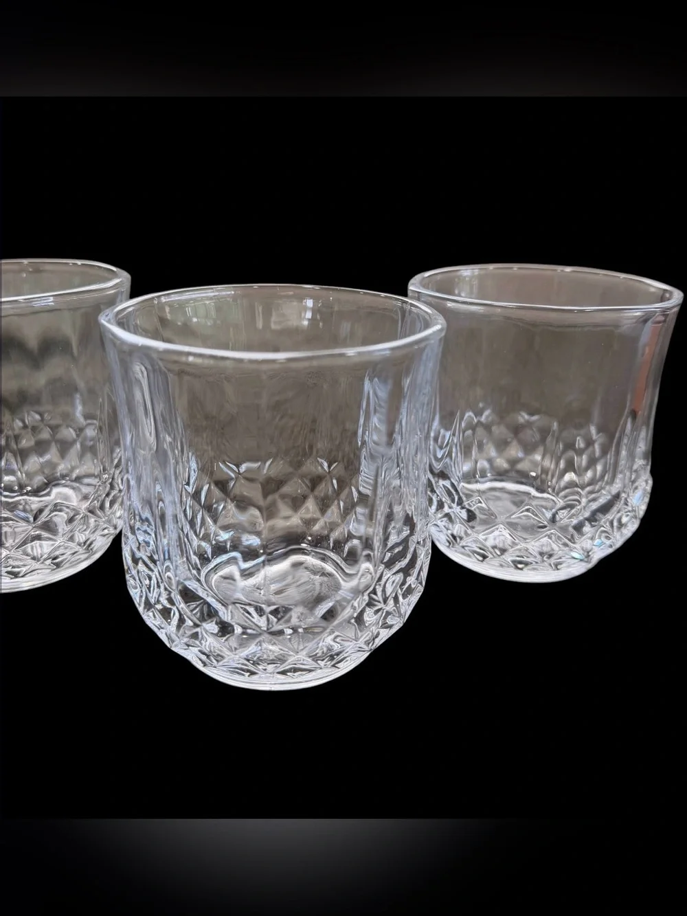 Set of 4 Cristal d’Arques Longchamp Crystal Rocks Glasses